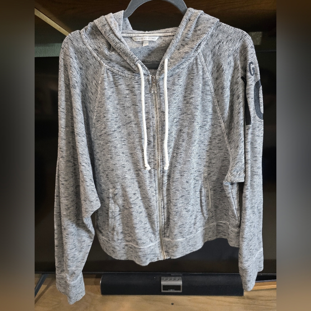 Victoria's Secret Black and White Striped Hoodie